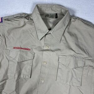 Boy Scouts of America Tan Short-Sleeve Casual Button-Down Shirt